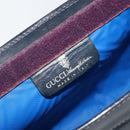GUCCI GG Supreme Sherry Line Clutch Bag PVC Navy Red Auth 144387-12