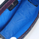 GUCCI GG Supreme Sherry Line Clutch Bag PVC Navy Red Auth 144387-13