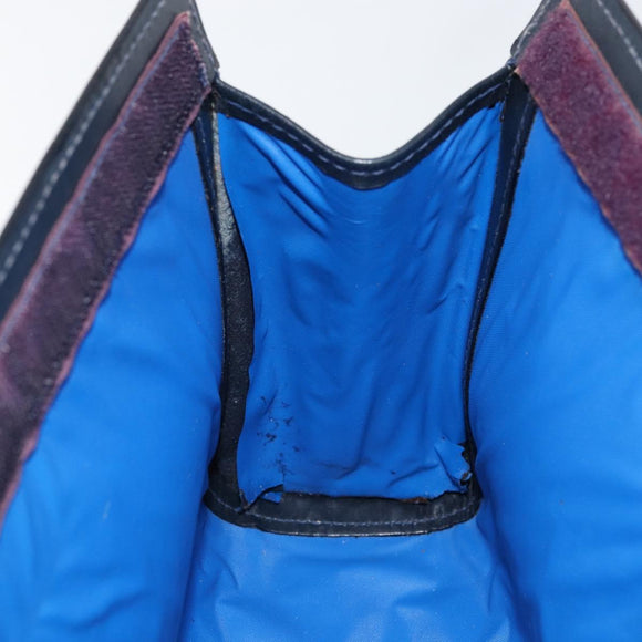 GUCCI GG Supreme Sherry Line Clutch Bag PVC Navy Red Auth 144387