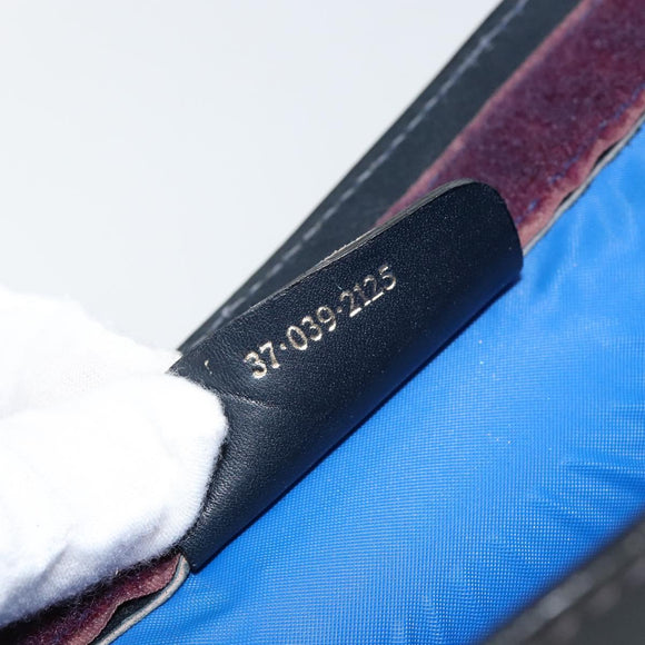 GUCCI GG Supreme Sherry Line Clutch Bag PVC Navy Red Auth 144387