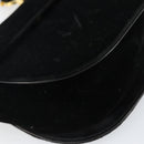 Salvatore Ferragamo Gancini Shoulder Bag Velor Black Gold Auth 144388-14