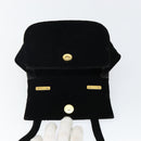 Salvatore Ferragamo Gancini Shoulder Bag Velor Black Gold Auth 144388-10