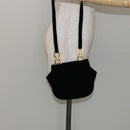 Salvatore Ferragamo Gancini Shoulder Bag Velor Black Gold Auth 144388-20