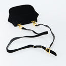 Salvatore Ferragamo Gancini Shoulder Bag Velor Black Gold Auth 144388-7