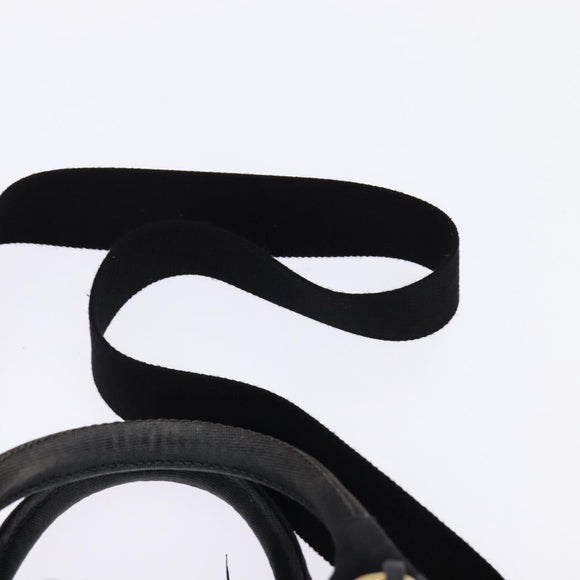 PRADA Basket bag Hand Bag Raffia 2way Black Gold Auth 144390