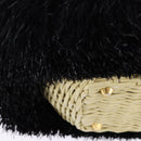 PRADA Basket bag Hand Bag Raffia 2way Black Gold Auth 144390-17