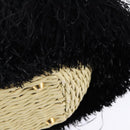 PRADA Basket bag Hand Bag Raffia 2way Black Gold Auth 144390-18