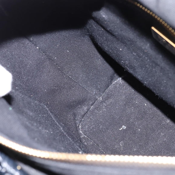 PRADA Basket bag Hand Bag Raffia 2way Black Gold Auth 144390