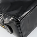 CHANEL COCO Mark Vanity Cosmetic Pouch Patent leather Black Gold CC Auth 144394-16