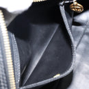 CHANEL COCO Mark Vanity Cosmetic Pouch Patent leather Black Gold CC Auth 144394-19