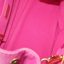 PRADA Canapa PM Hand Bag Canvas 2way Pink Gold Auth 144395-18