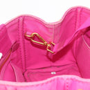 PRADA Canapa PM Hand Bag Canvas 2way Pink Gold Auth 144395-19