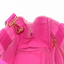 PRADA Canapa PM Hand Bag Canvas 2way Pink Gold Auth 144395-20
