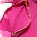 PRADA Canapa PM Hand Bag Canvas 2way Pink Gold Auth 144395-21