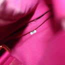 PRADA Canapa PM Hand Bag Canvas 2way Pink Gold Auth 144395-22