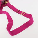 PRADA Canapa PM Hand Bag Canvas 2way Pink Gold Auth 144395-9