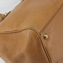 GUCCI Hand Bag Leather Beige Gold 121551 Auth 144406-14