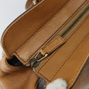 GUCCI Hand Bag Leather Beige Gold 121551 Auth 144406-10