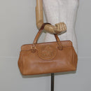GUCCI Hand Bag Leather Beige Gold 121551 Auth 144406-22