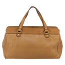 GUCCI Hand Bag Leather Beige Gold 121551 Auth 144406-2