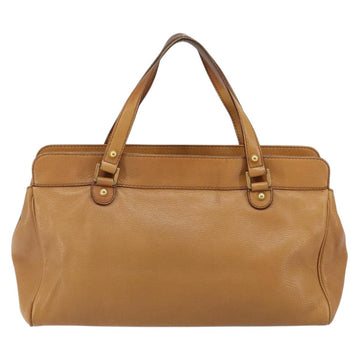 GUCCI Hand Bag Leather Beige Gold 121551 Auth 144406 - 0