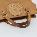 GUCCI Hand Bag Leather Beige Gold 121551 Auth 144406-7