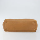 GUCCI Hand Bag Leather Beige Gold 121551 Auth 144406-5