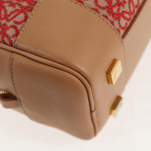 LOEWE Amazonas 23 Hand Bag Canvas Leather Beige Gold Auth 144410M