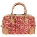 LOEWE Amazonas 23 Hand Bag Canvas Leather Beige Gold Auth 144410M-2