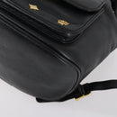 MCM Studs Backpack Leather Black Gold Auth 144411-9