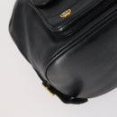 MCM Studs Backpack Leather Black Gold Auth 144411-16