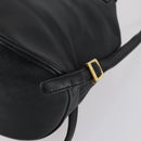 MCM Studs Backpack Leather Black Gold Auth 144411-17