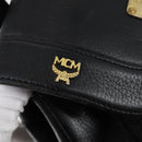 MCM Studs Backpack Leather Black Gold Auth 144411-19