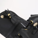 MCM Studs Backpack Leather Black Gold Auth 144411-20