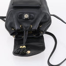 MCM Studs Backpack Leather Black Gold Auth 144411-10