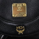 MCM Studs Backpack Leather Black Gold Auth 144411-12
