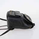 MCM Studs Backpack Leather Black Gold Auth 144411-3