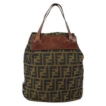 FENDI Zucca Canvas Hand Bag Black Brown Auth 144412 - 0