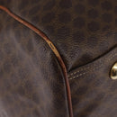CELINE Macadam Canvas Boston Bag PVC Leather Brown Gold Auth 144413-15