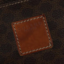 CELINE Macadam Canvas Boston Bag PVC Leather Brown Gold Auth 144413-17