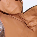 CELINE Macadam Canvas Boston Bag PVC Leather Brown Gold Auth 144413-19