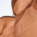 CELINE Macadam Canvas Boston Bag PVC Leather Brown Gold Auth 144413-20