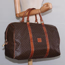 CELINE Macadam Canvas Boston Bag PVC Leather Brown Gold Auth 144413-22