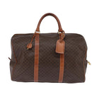 CELINE Macadam Canvas Boston Bag PVC Leather Brown Gold Auth 144413-2