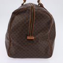 CELINE Macadam Canvas Boston Bag PVC Leather Brown Gold Auth 144413-4