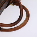 CELINE Macadam Canvas Boston Bag PVC Leather Brown Gold Auth 144413-7