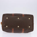 CELINE Macadam Canvas Boston Bag PVC Leather Brown Gold Auth 144413-5