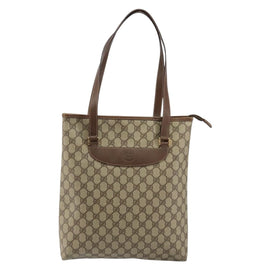 GUCCI GG Supreme PVC Tote Bag Beige Gold 002 39 6130 Auth 144414 - 0