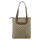 GUCCI GG Supreme PVC Tote Bag Beige Gold 002 39 6130 Auth 144414-3