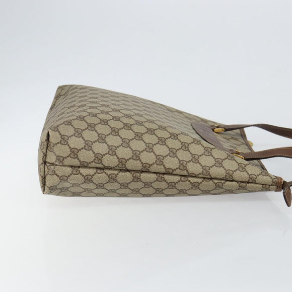 GUCCI GG Supreme PVC Tote Bag Beige Gold 002 39 6130 Auth 144414